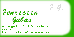 henrietta gubas business card